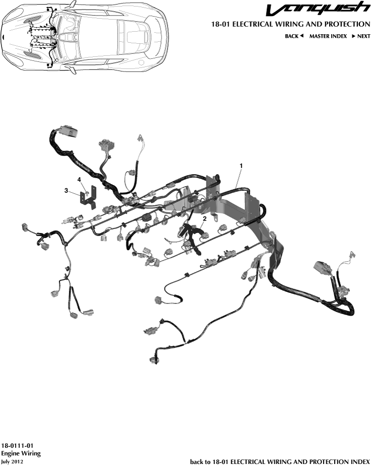 Electrical Wiring & Protection - Engine Harness of Aston Martin Aston Martin GT VANQUISH (2013-2018)