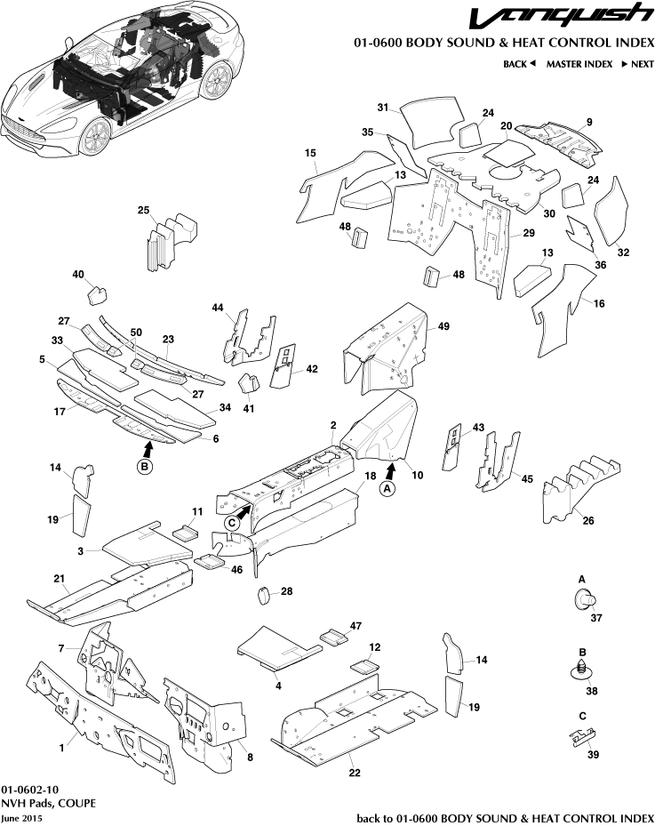 Sound & Heat Control - Noise Insulation, Coupe of Aston Martin Aston Martin GT VANQUISH (2013-2018)