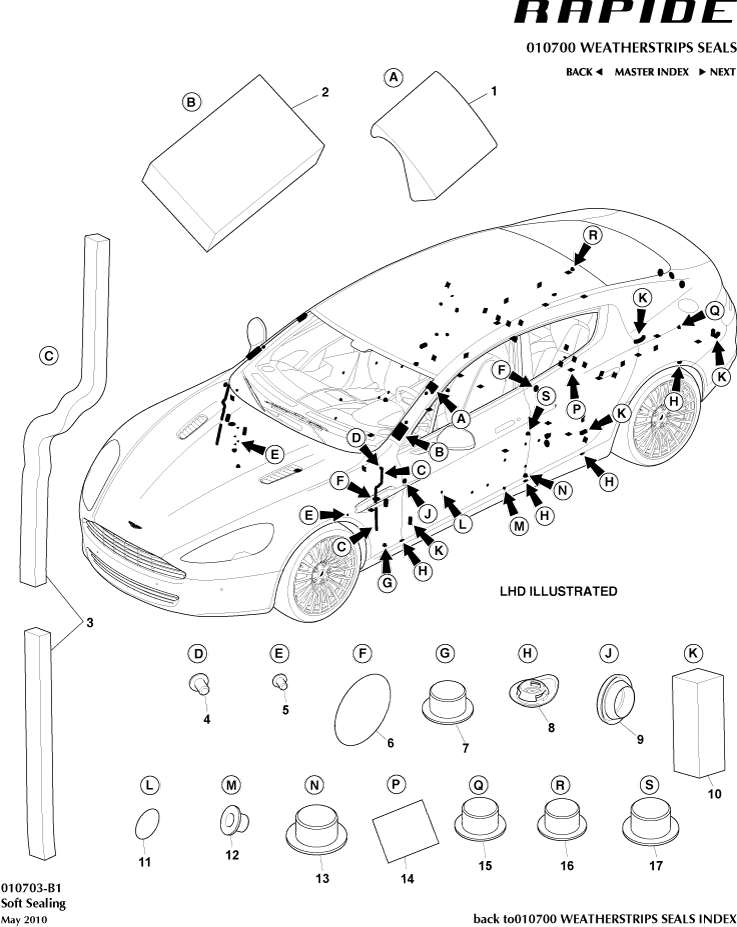 Body Sealing - Soft Sealing of Aston Martin Aston Martin GT RAPIDE (2010-2019)