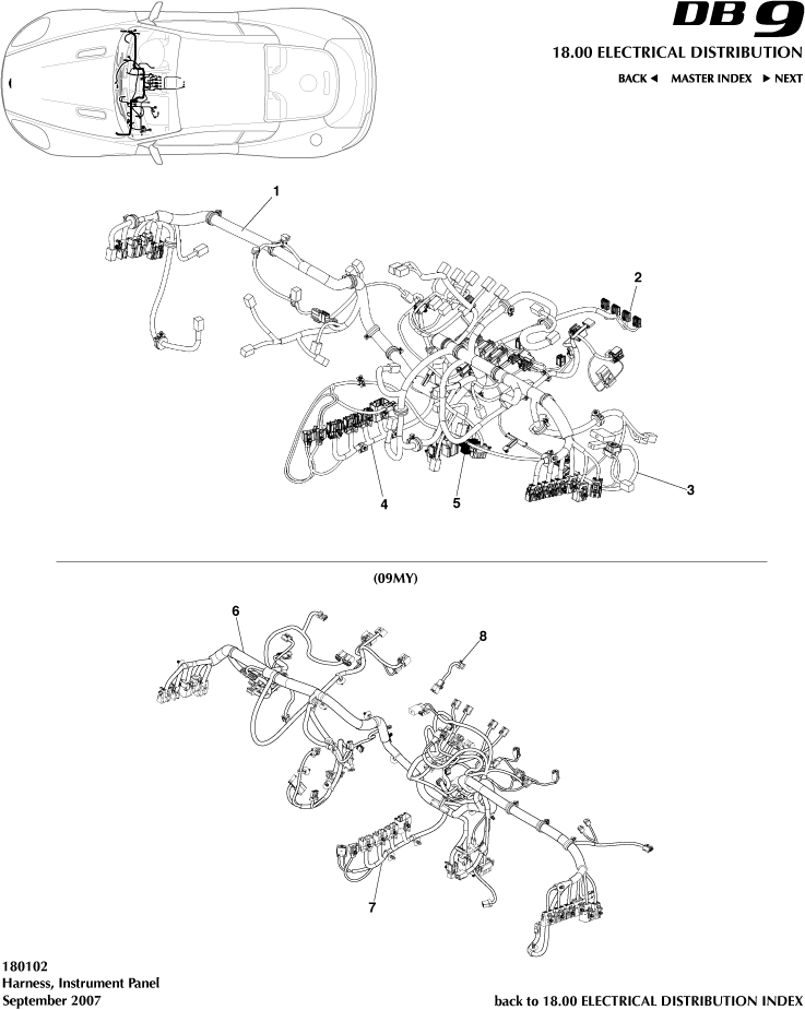IP Harness of Aston Martin Aston Martin GT DB9 (2004-2017)