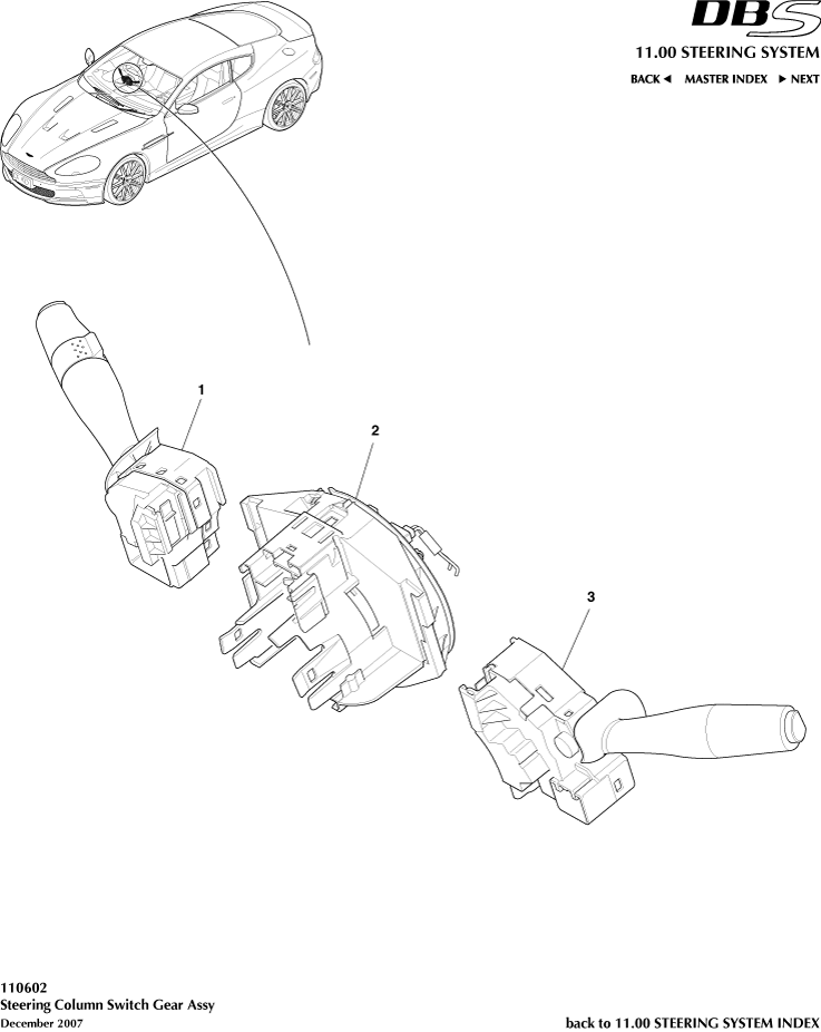 Steering Column Switch of Aston Martin Aston Martin GT DBS (2007-2012)