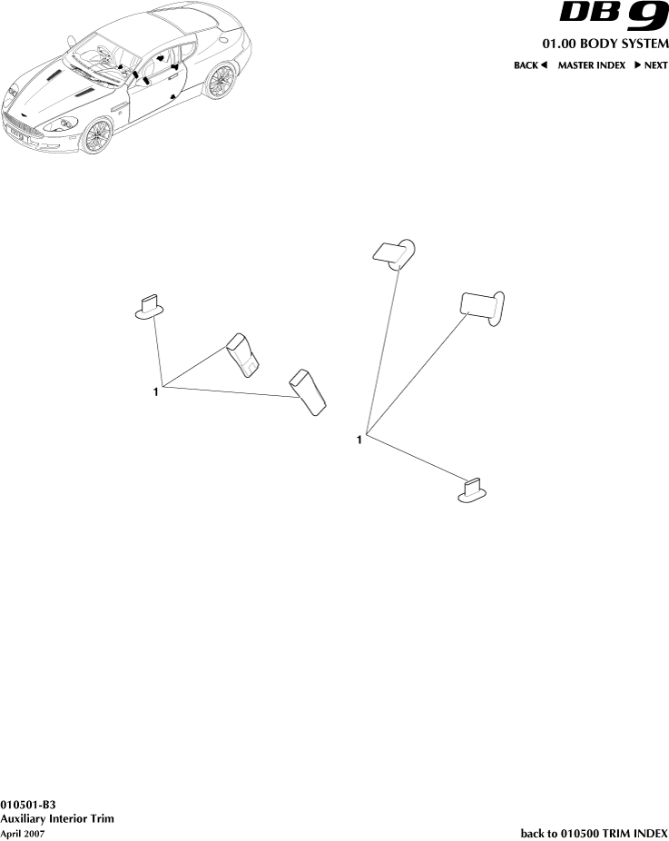 Interior Trim - Auxiliary Interior Trim of Aston Martin Aston Martin GT DB9 (2004-2017)