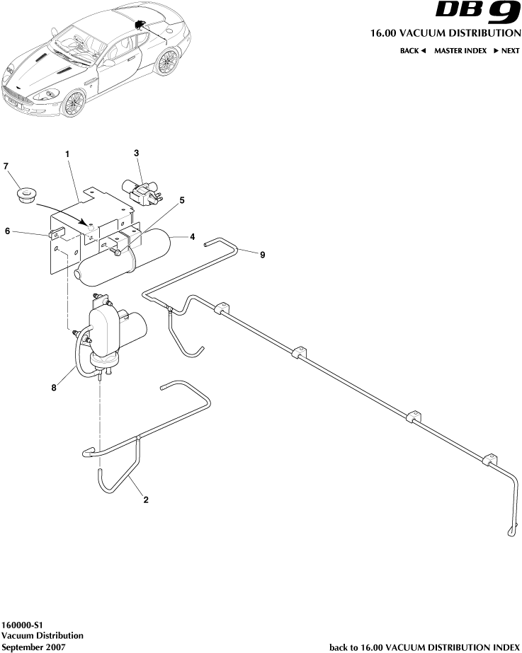 Vacuum Distribution of Aston Martin Aston Martin GT DB9 (2004-2017)