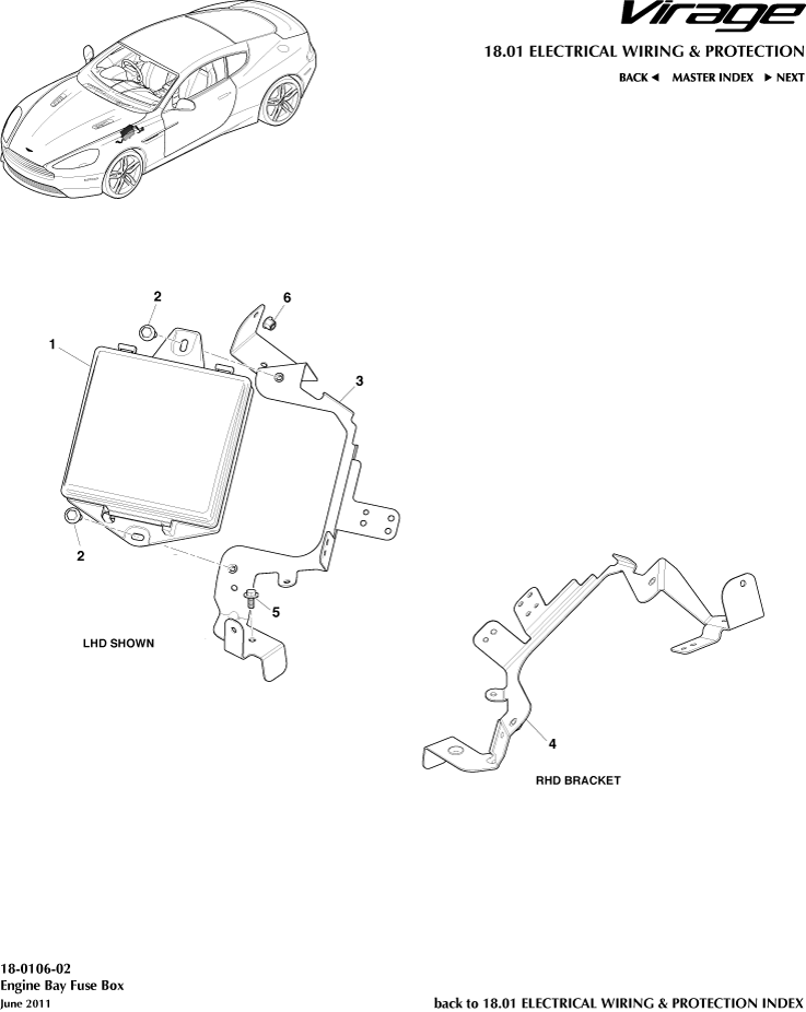Electrical Wiring & Protection - Engine Bay Fusebox of Aston Martin Aston Martin GT VIRAGE (2012-2013)