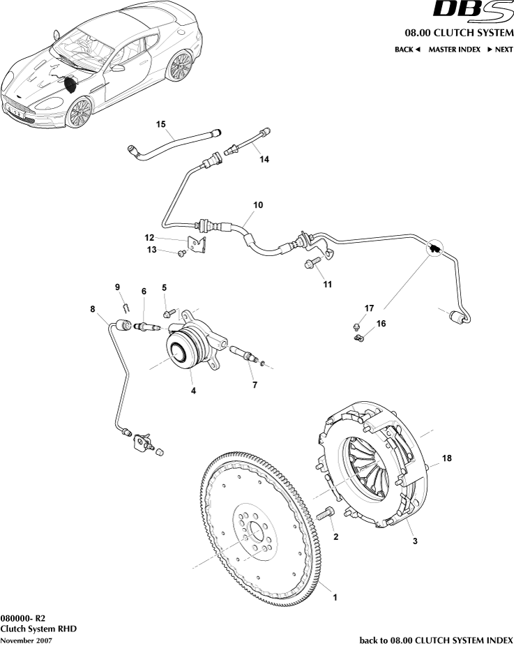 Clutch System, RHD of Aston Martin Aston Martin GT DBS (2007-2012)