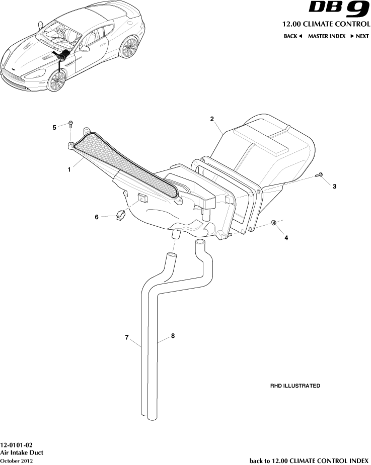 Air Intake Components of Aston Martin Aston Martin GT DB9 (2004-2017)