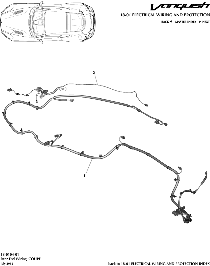 Electrical Wiring & Protection - Rear End Harness, Coupe of Aston Martin Aston Martin GT VANQUISH (2013-2018)