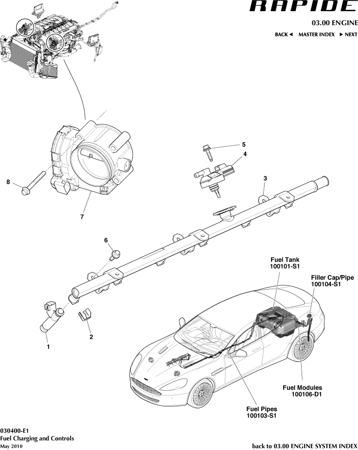 Fuel Charging & Controls of Aston Martin Aston Martin GT RAPIDE (2010-2019)