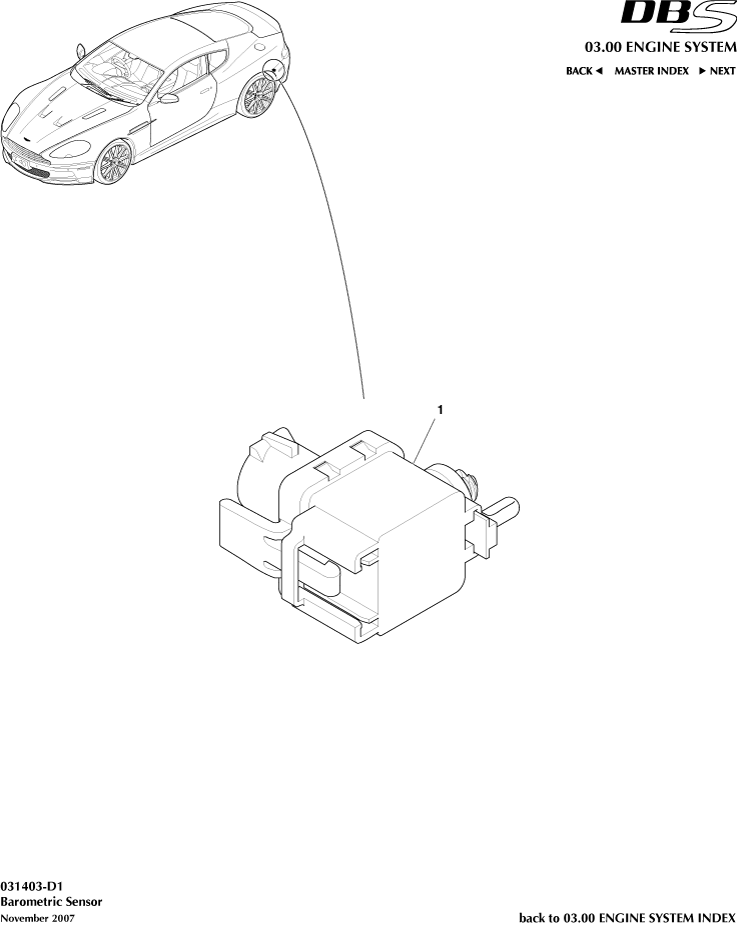 Barometric Sensor of Aston Martin Aston Martin GT DBS (2007-2012)