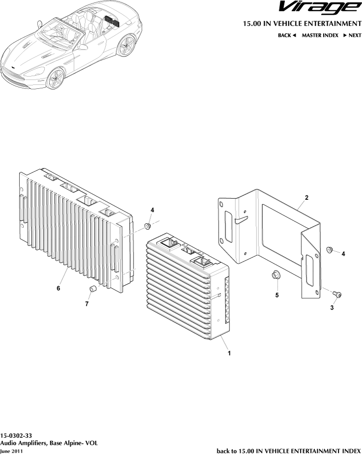 Amplifiers, Alpine, Volante of Aston Martin Aston Martin GT VIRAGE (2012-2013)