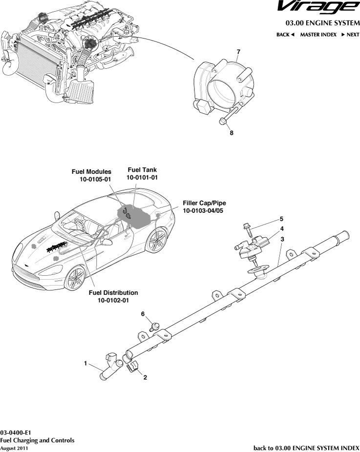 Fuel Charging & Controls of Aston Martin Aston Martin GT VIRAGE (2012-2013)
