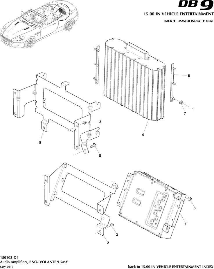 Premium Amplifiers, Volante of Aston Martin Aston Martin GT DB9 (2004-2017)
