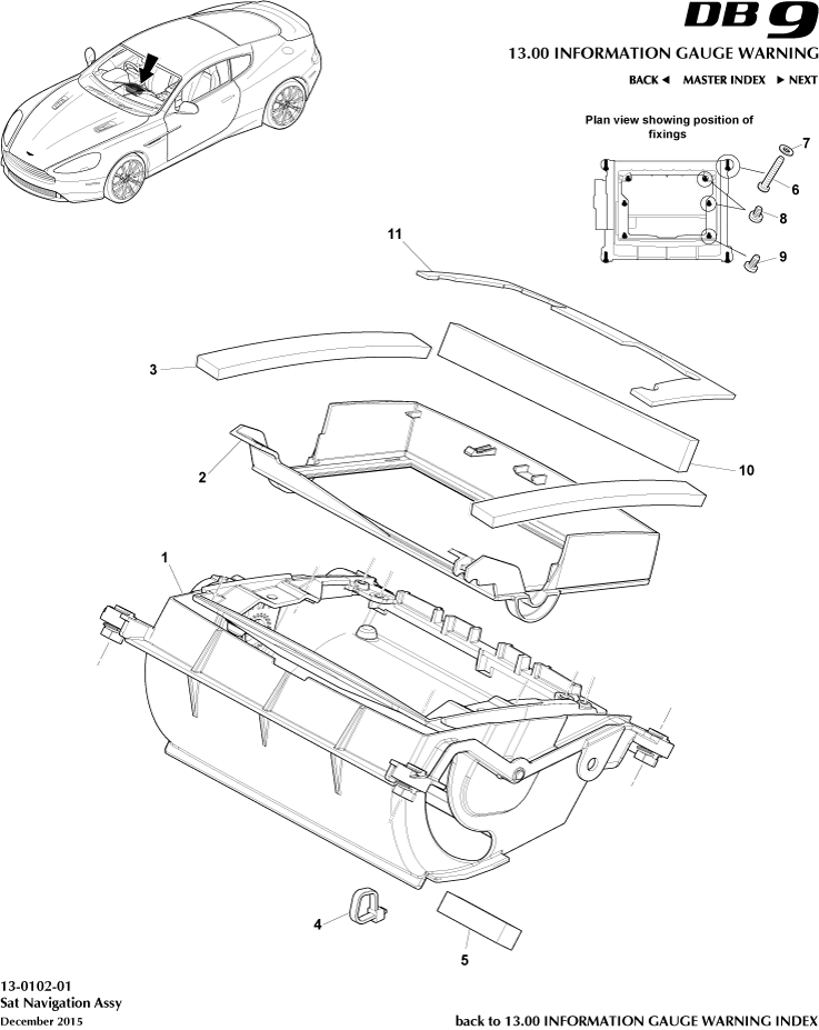 Sat Nav Assembly of Aston Martin Aston Martin GT DB9 (2004-2017)