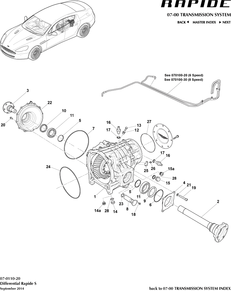 Differential, 'S' of Aston Martin Aston Martin GT RAPIDE (2010-2019)