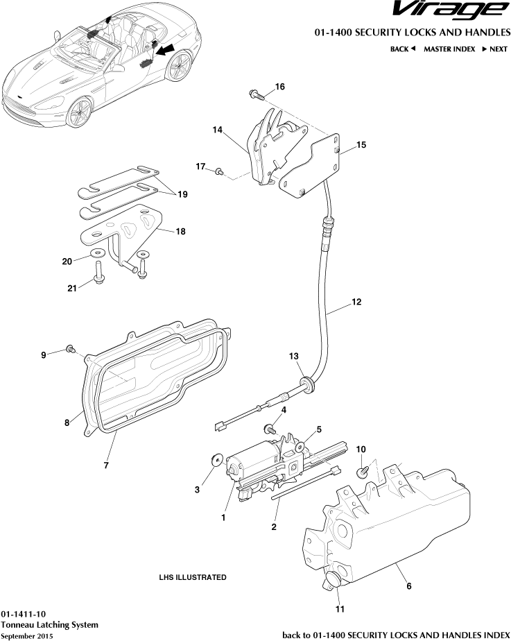 Handles & Locks Mechanisms - Tonneau Latches of Aston Martin Aston Martin GT VIRAGE (2012-2013)