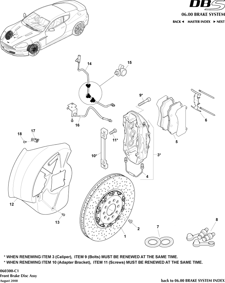 Front Brake System of Aston Martin Aston Martin GT DBS (2007-2012)