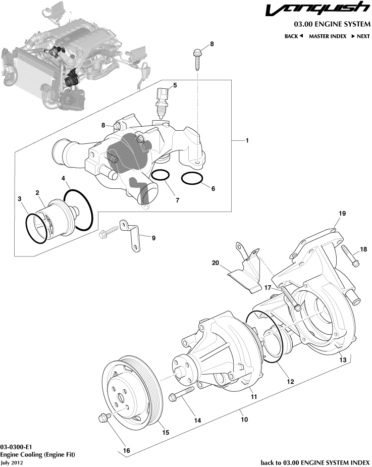 Engine Cooling of Aston Martin Aston Martin GT VANQUISH (2013-2018)