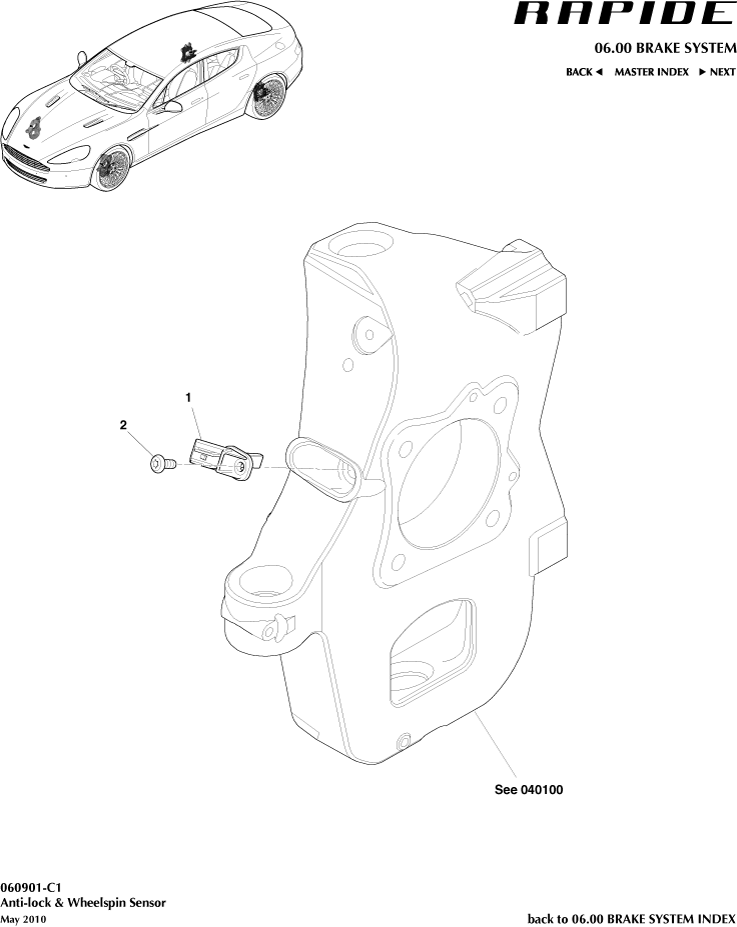 Wheel Speed Sensors of Aston Martin Aston Martin GT RAPIDE (2010-2019)