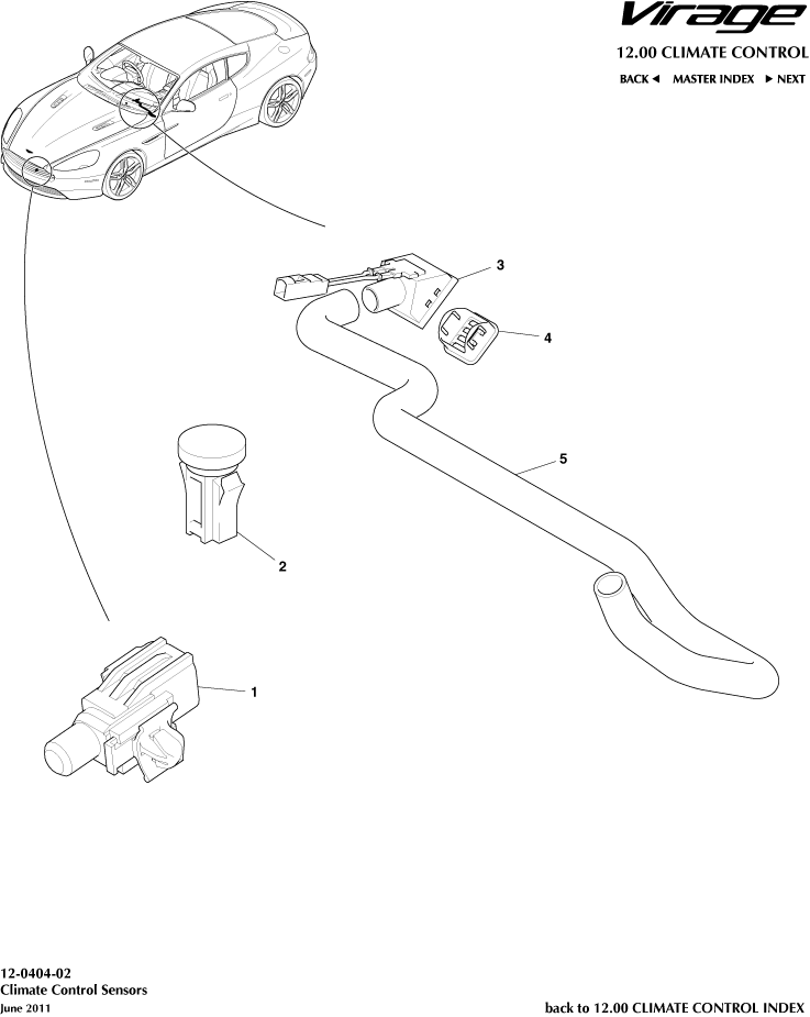 Sensors of Aston Martin Aston Martin GT VIRAGE (2012-2013)