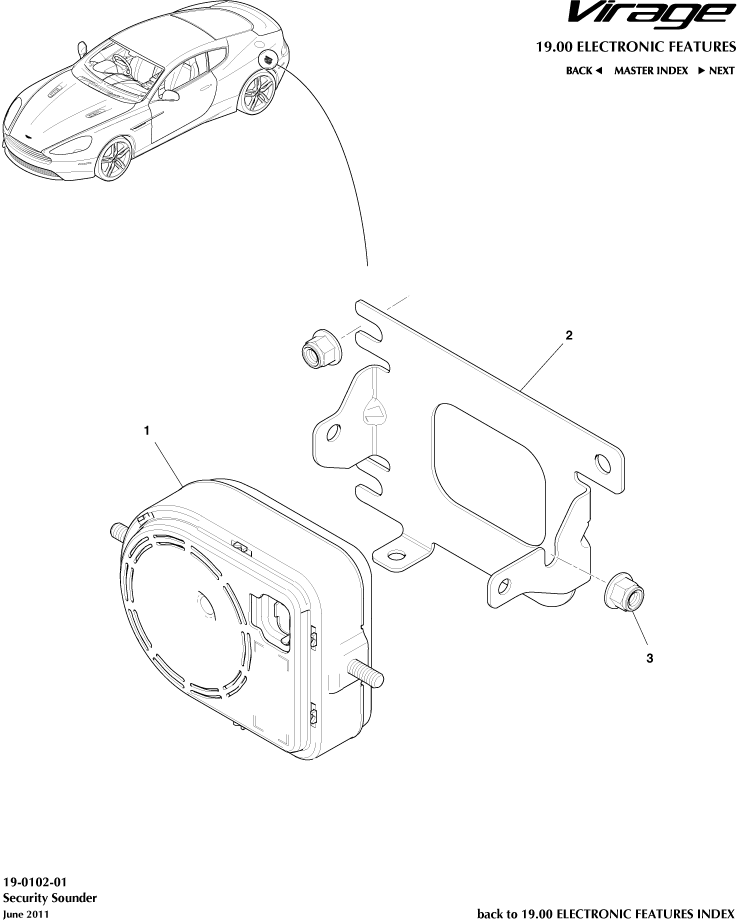 Alarm Horns & Sirens of Aston Martin Aston Martin GT VIRAGE (2012-2013)