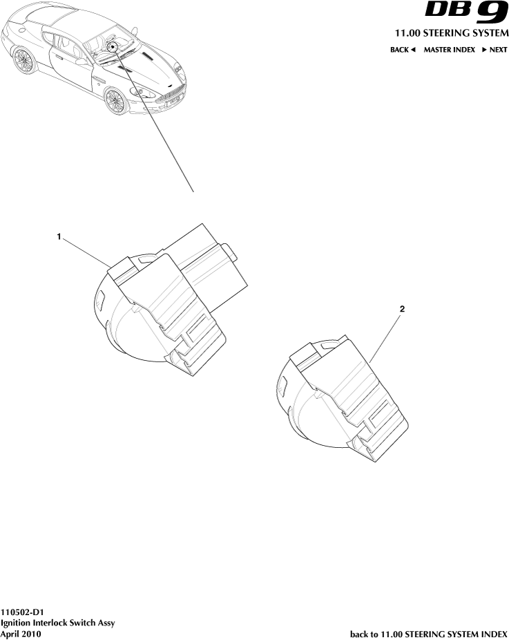 Ignition Switch Assembly of Aston Martin Aston Martin GT DB9 (2004-2017)