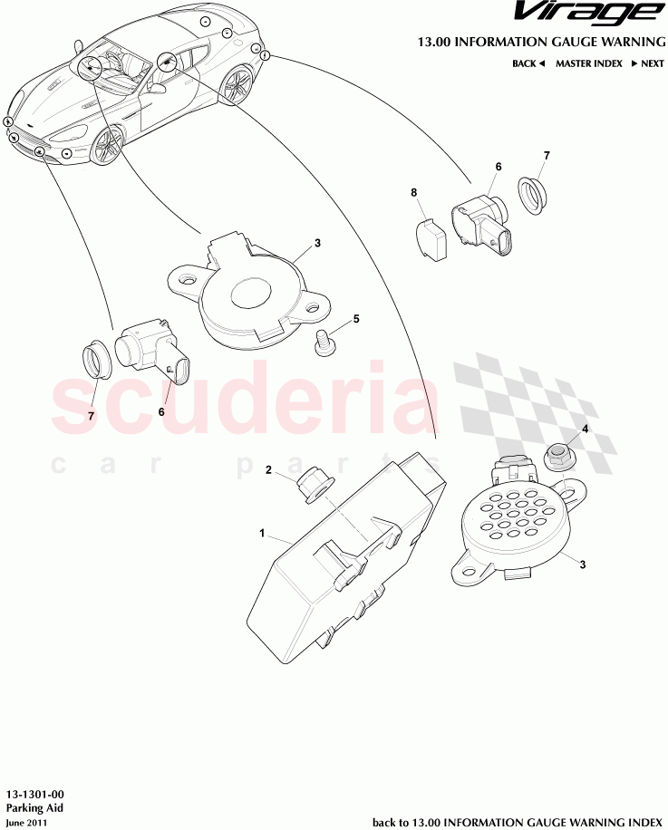 Parking Aid of Aston Martin Aston Martin Virage