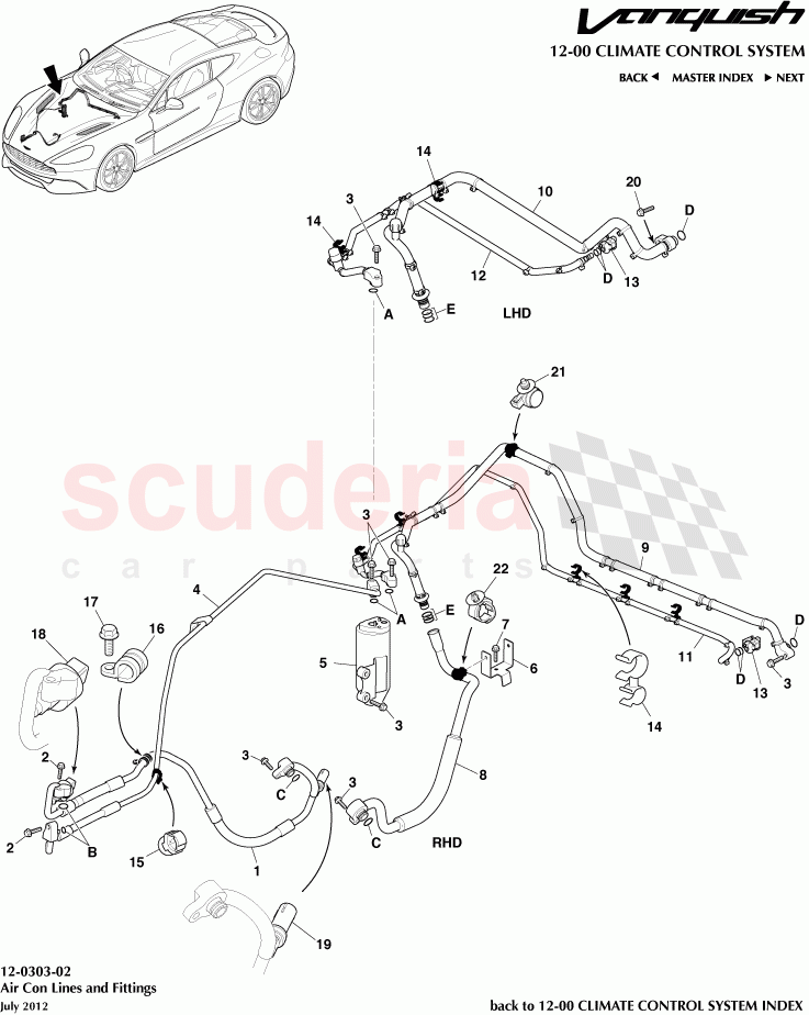 Air Con Lines and Fittings of Aston Martin Aston Martin Vanquish (2012+)