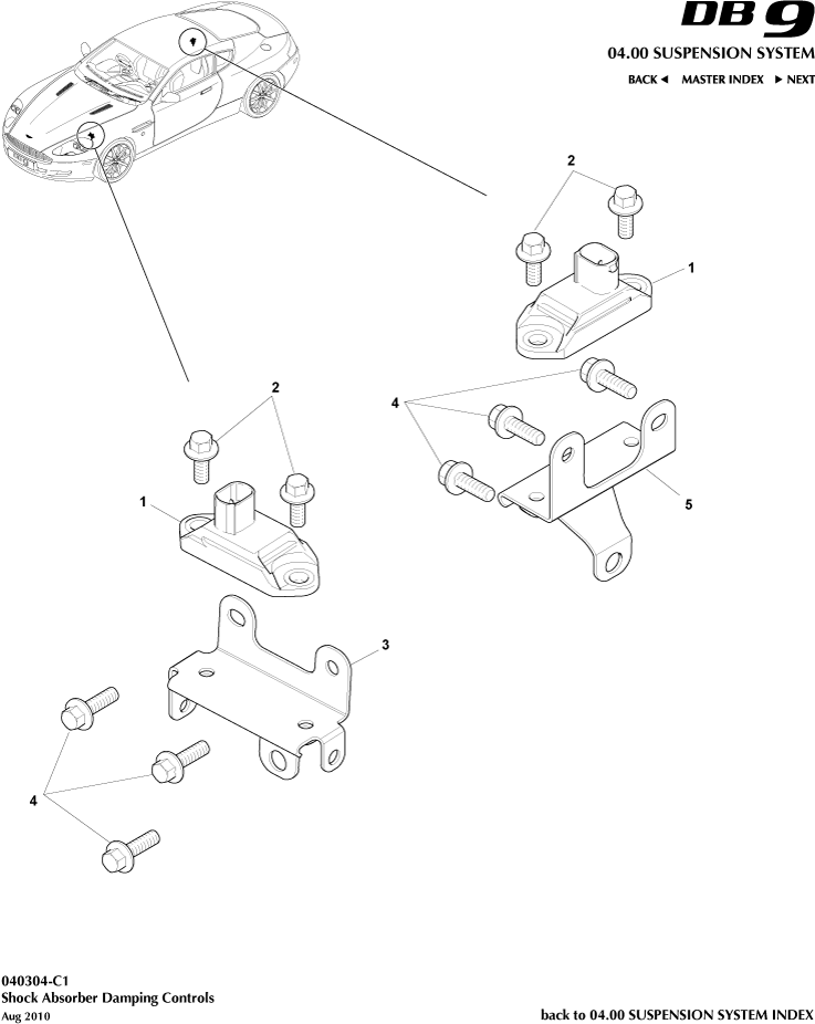 Shock Absorber Damping Controls of Aston Martin Aston Martin GT DB9 (2004-2017)