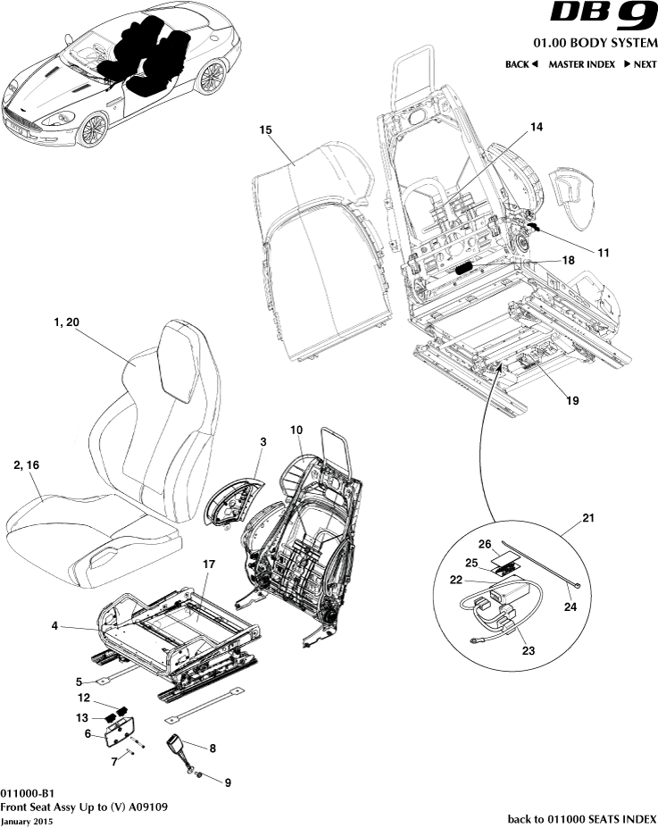 Front Seat to (V) A09109 of Aston Martin Aston Martin GT DB9 (2004-2017)