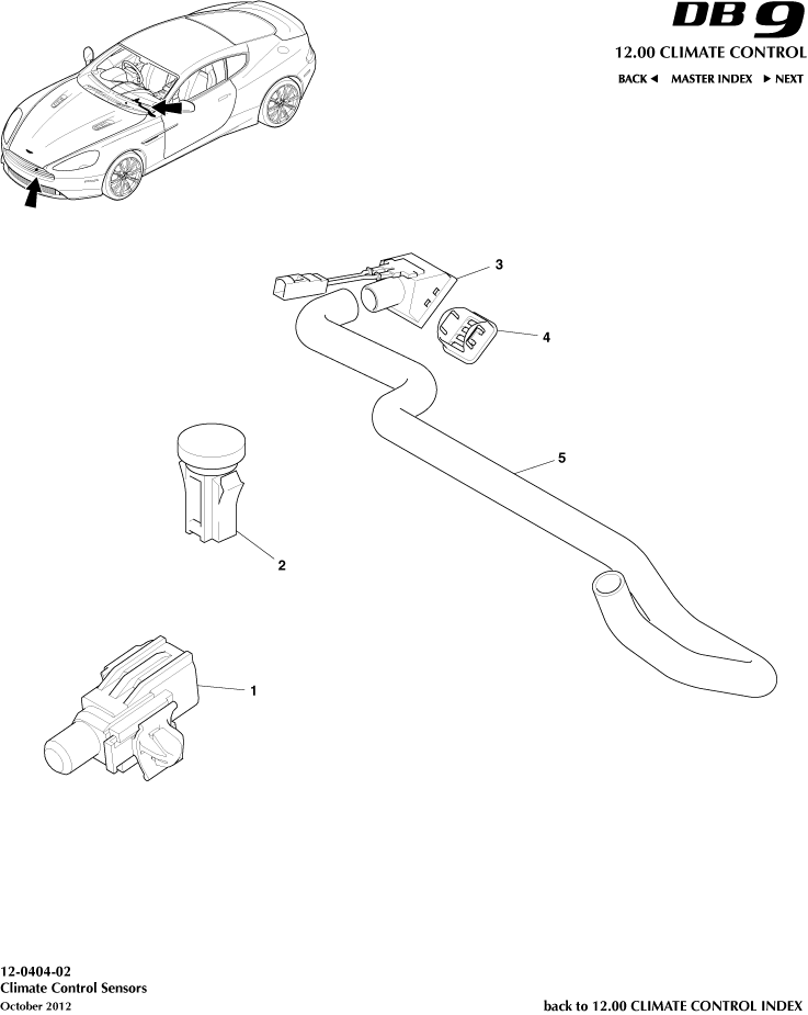 Sensors of Aston Martin Aston Martin GT DB9 (2004-2017)