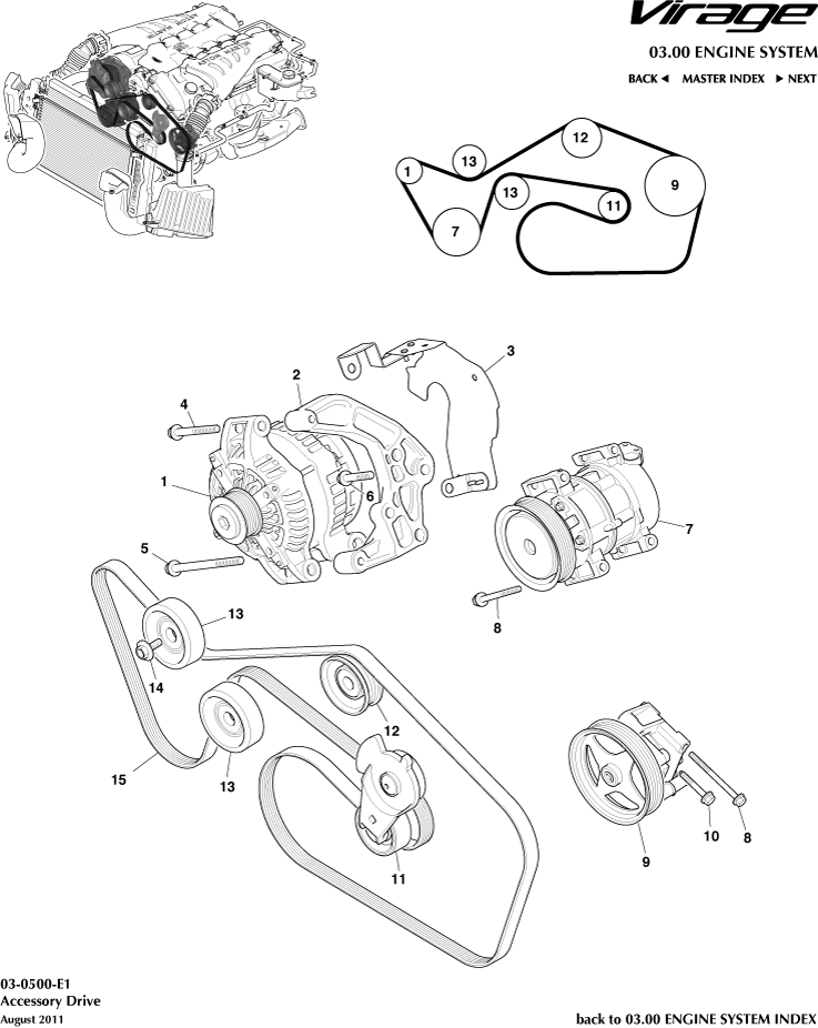 Accessory Drive of Aston Martin Aston Martin GT VIRAGE (2012-2013)