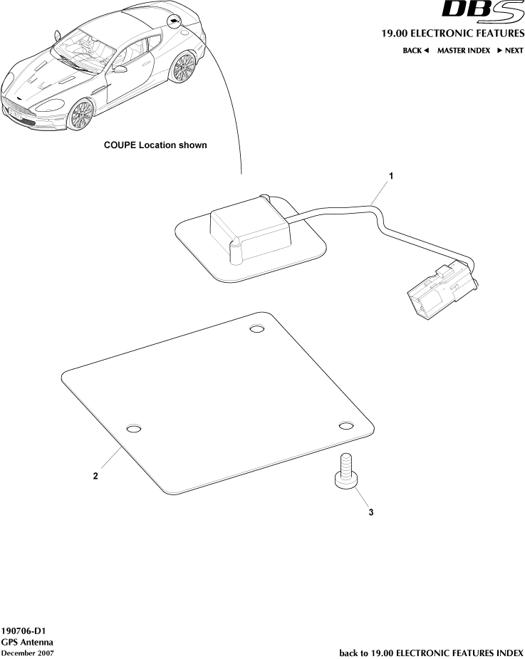 GPS Antenna of Aston Martin Aston Martin GT DBS (2007-2012)