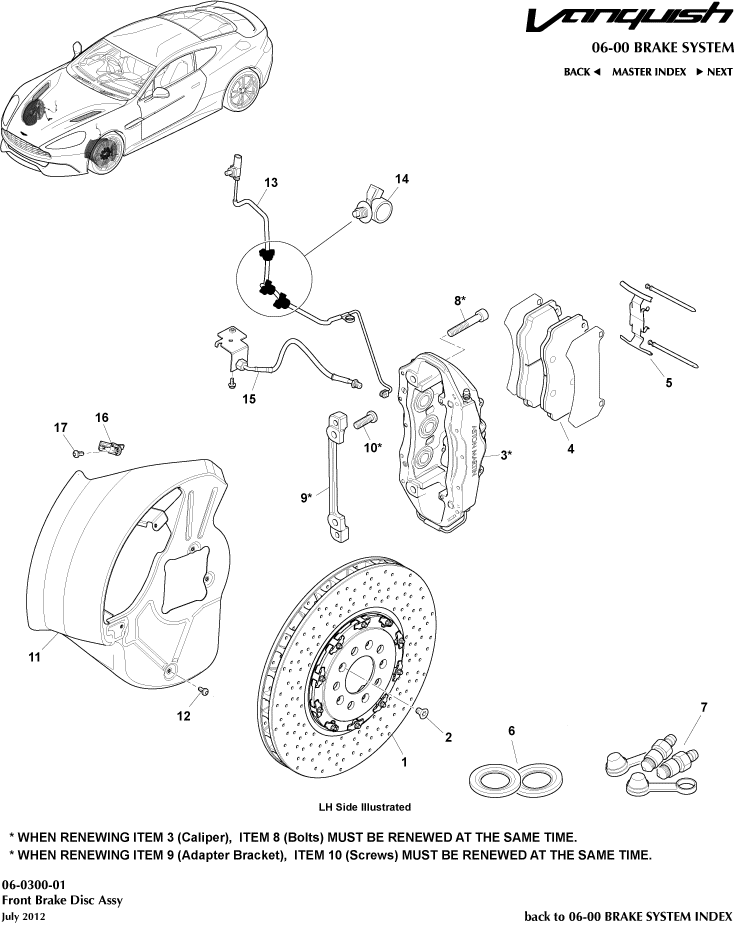 Front Brake System of Aston Martin Aston Martin GT VANQUISH (2013-2018)