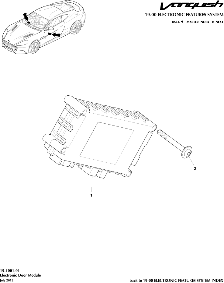 Electronic Door Module of Aston Martin Aston Martin GT VANQUISH (2013-2018)