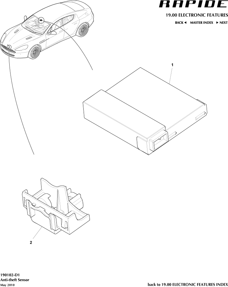 Alarm Sensors of Aston Martin Aston Martin GT RAPIDE (2010-2019)