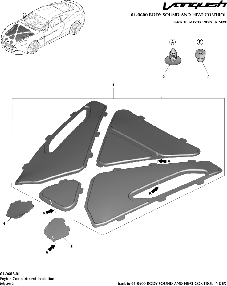 Sound & Heat Control - Engine Compartment Trim of Aston Martin Aston Martin GT VANQUISH (2013-2018)