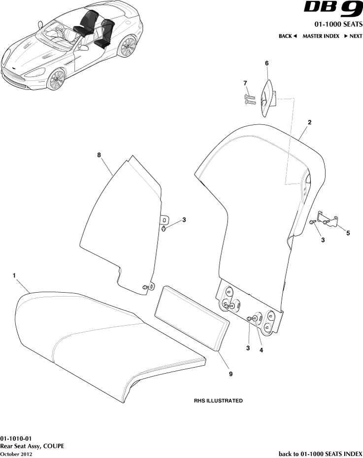 Rear Seats, Coupe of Aston Martin Aston Martin GT DB9 (2004-2017)