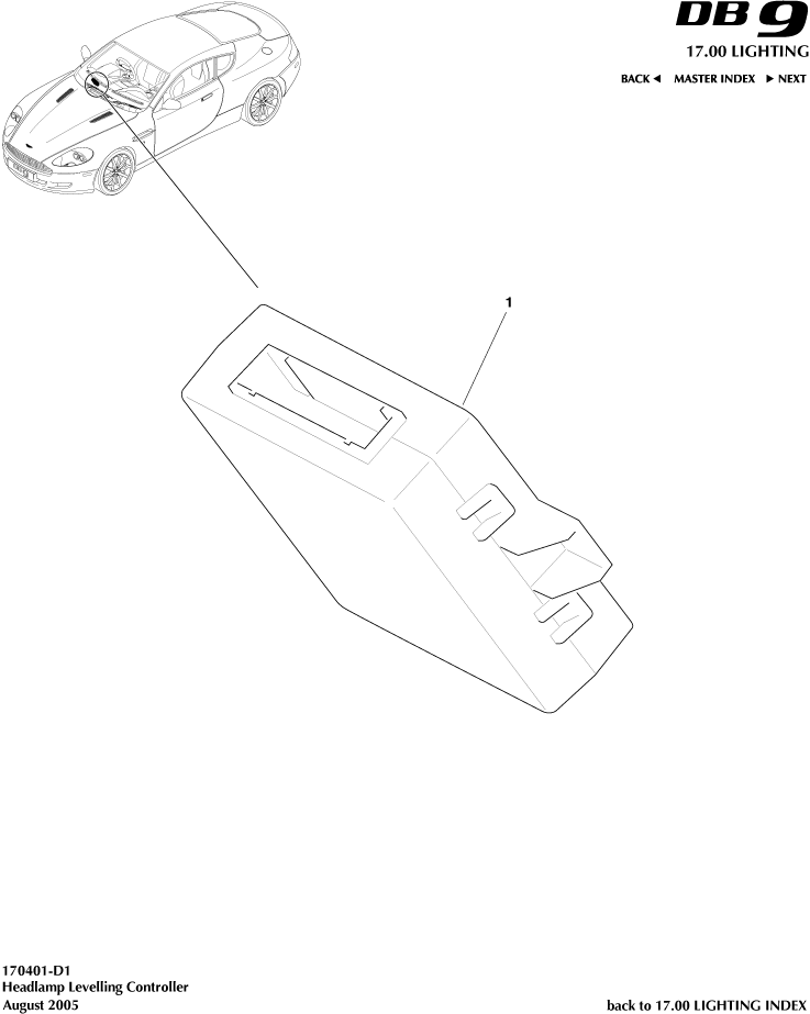 Headlamp Leveling Controller of Aston Martin Aston Martin GT DB9 (2004-2017)