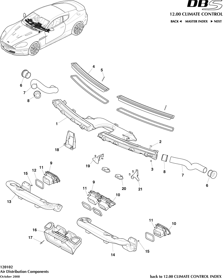Air Distribution Components of Aston Martin Aston Martin GT DBS (2007-2012)