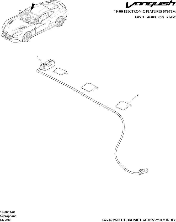Microphone of Aston Martin Aston Martin GT VANQUISH (2013-2018)
