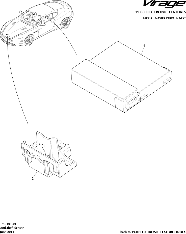 Alarm Sensors of Aston Martin Aston Martin GT VIRAGE (2012-2013)