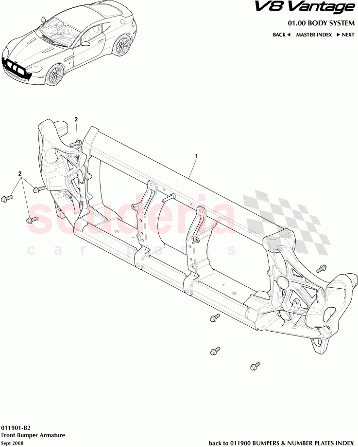 Front Bumper Armature of Aston Martin Aston Martin V8 Vantage (upto 2016)