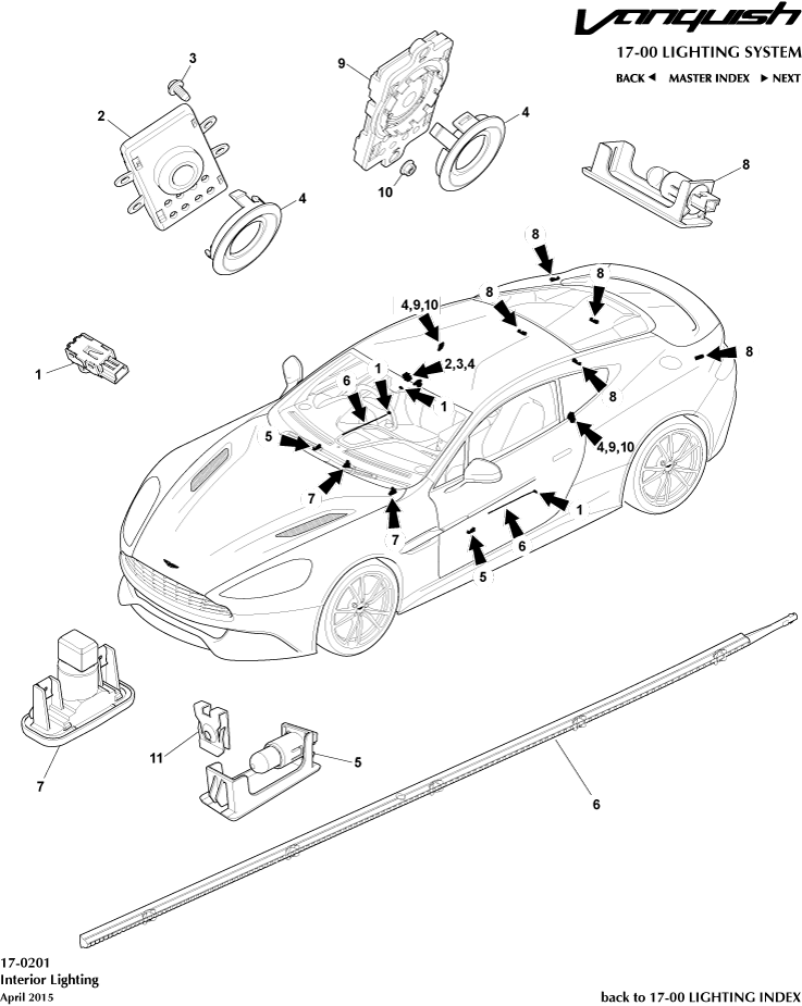 Courtesy Lighting of Aston Martin Aston Martin GT VANQUISH (2013-2018)