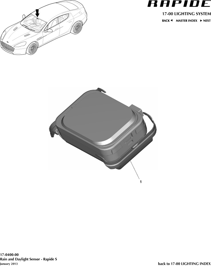 Rain & Daylight Sensor of Aston Martin Aston Martin GT RAPIDE (2010-2019)