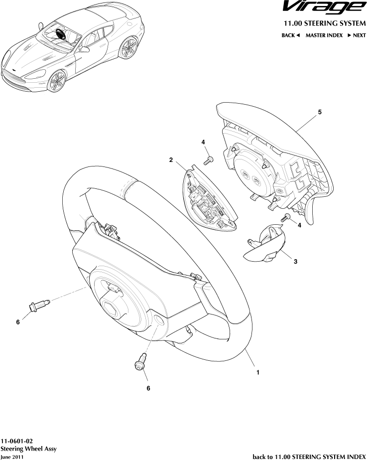 Steering Wheel of Aston Martin Aston Martin GT VIRAGE (2012-2013)