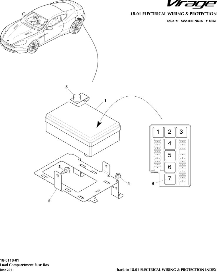 Electrical Wiring & Protection - Load Compartment Fusebox of Aston Martin Aston Martin GT VIRAGE (2012-2013)
