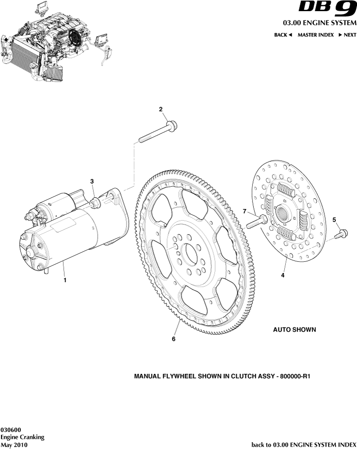 Starter Motor of Aston Martin Aston Martin GT DB9 (2004-2017)