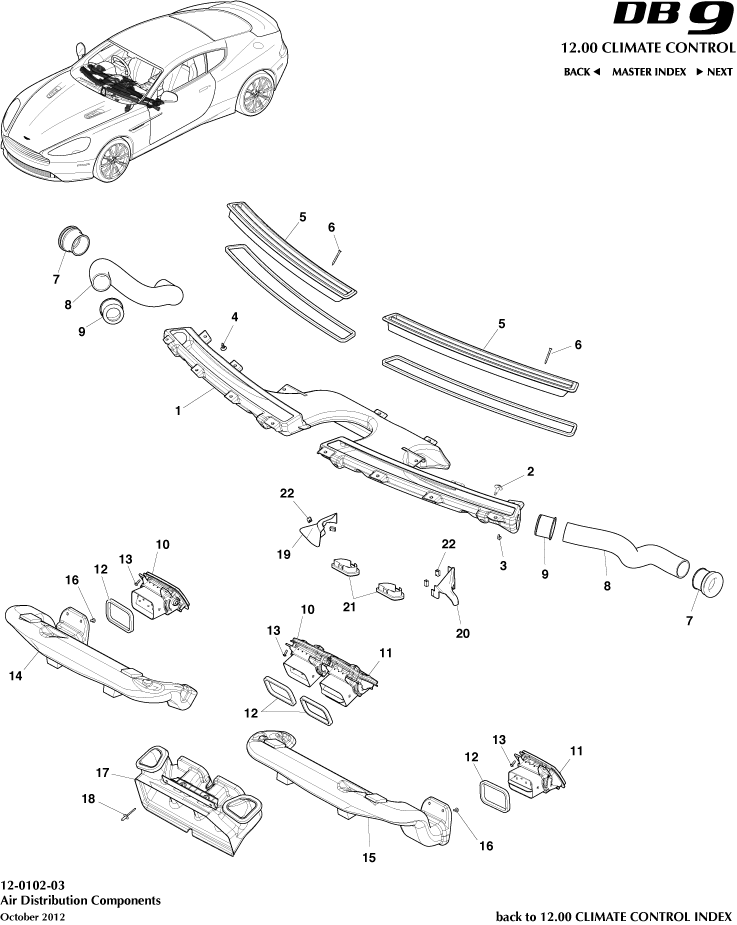 Air Distribution Components of Aston Martin Aston Martin GT DB9 (2004-2017)