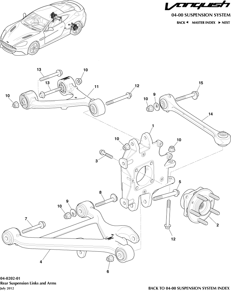 Rear Suspension Assembly of Aston Martin Aston Martin GT VANQUISH (2013-2018)