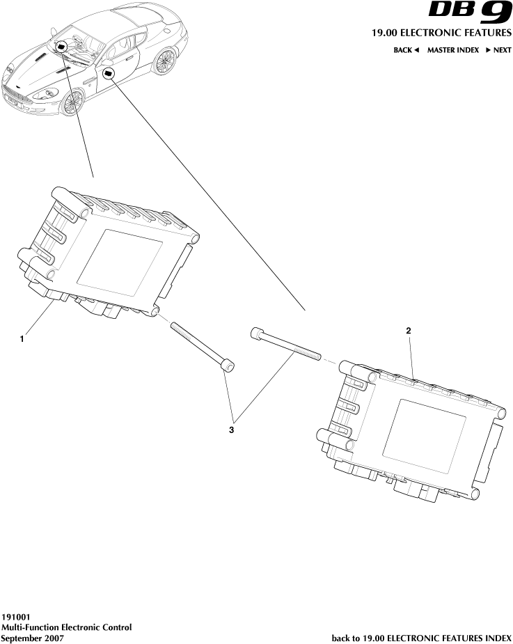 Function Control of Aston Martin Aston Martin GT DB9 (2004-2017)
